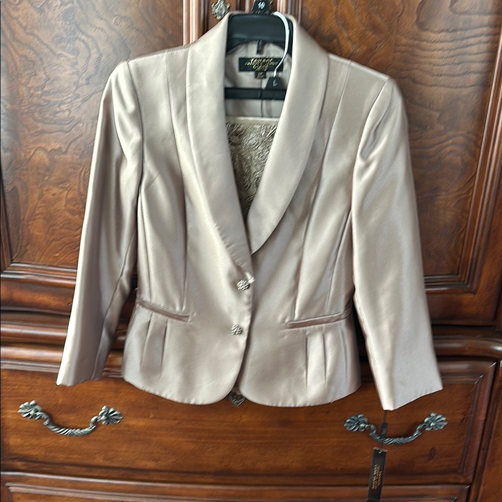 Tahari Bronze Blazer with Skirt